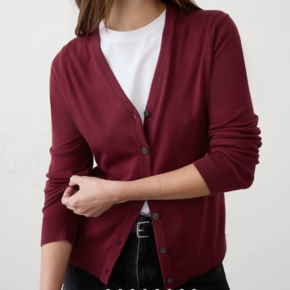 BR Factory V-Neck Cardigan XL - Bright Wine